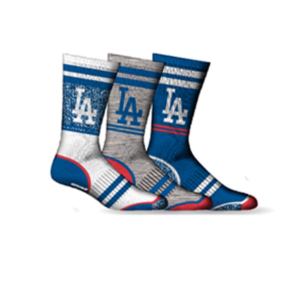 Los Angeles Dodgers Socks 3 Pack Crew Length - Picture 1 of 1
